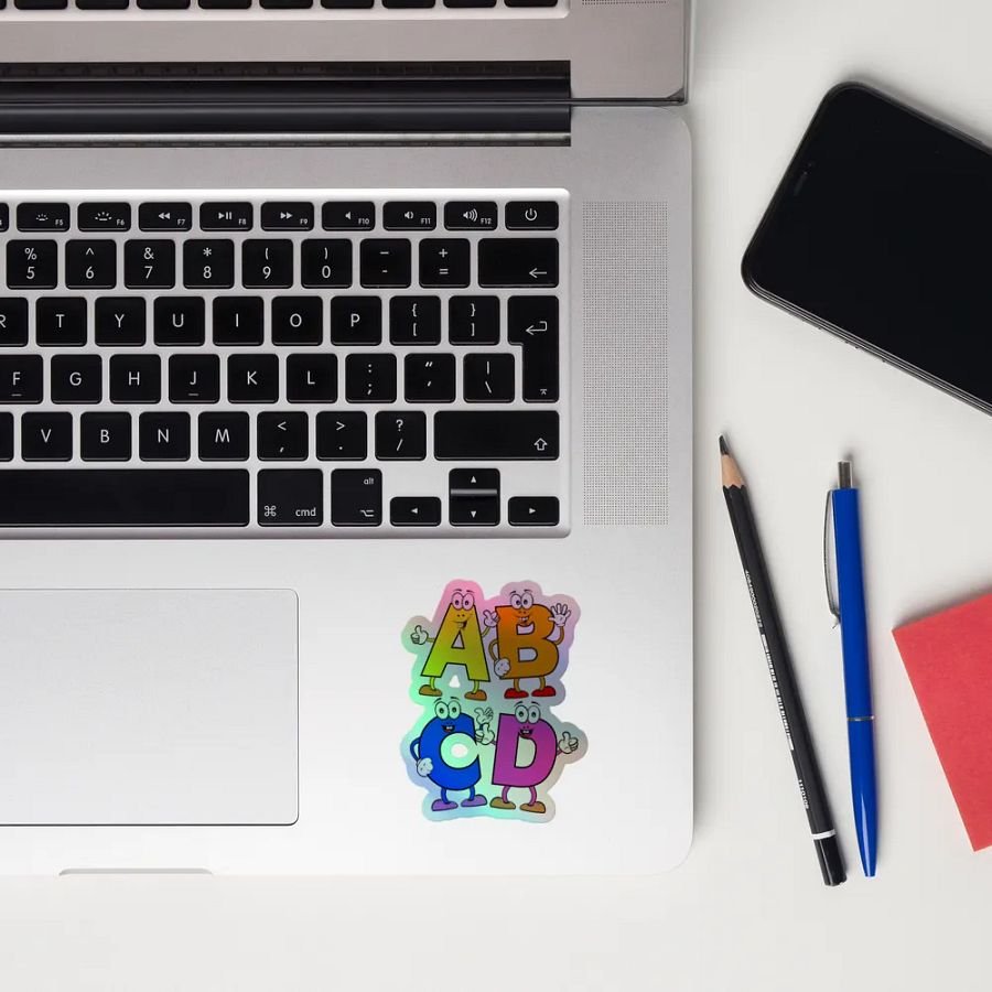ABCD Holographic Cartoon Character Sticker product image (12)