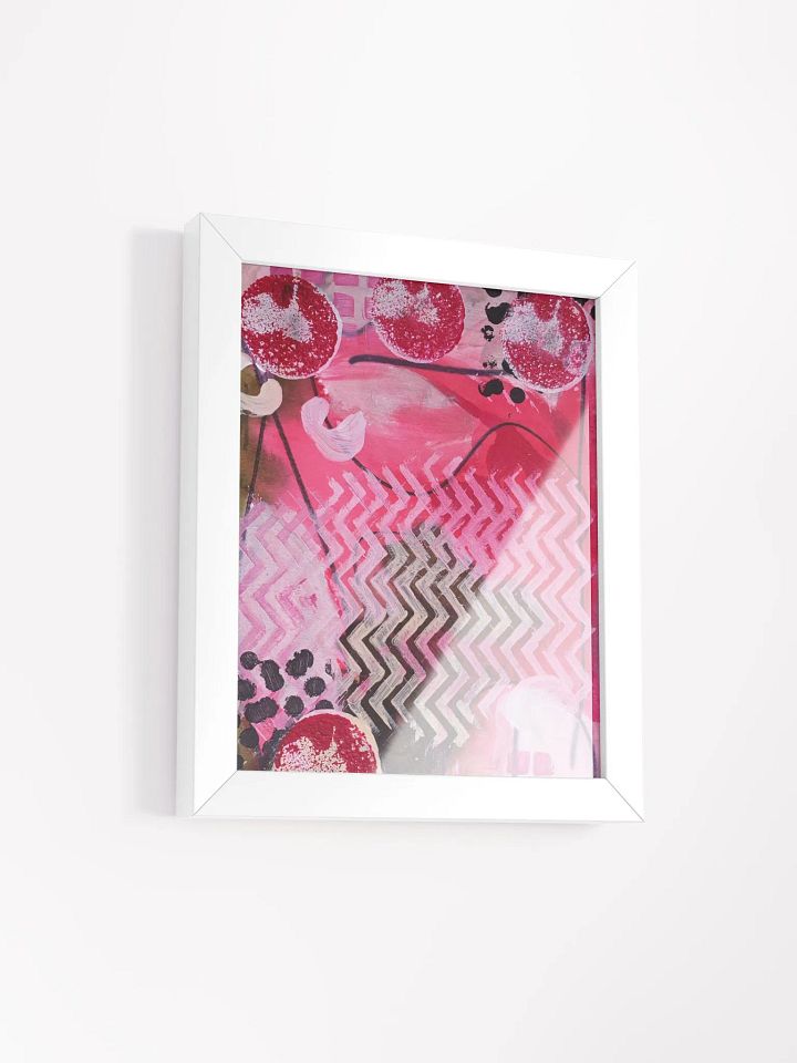 abstract original painting printed and framed, pink impression product image (2)
