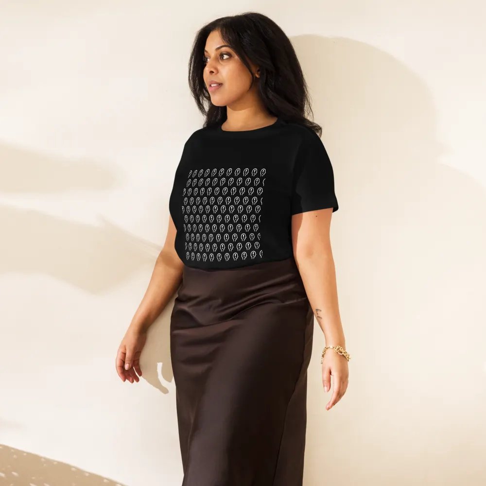 EXCLAIMING MENTALLY (white repeating) printed waist-length tee product image (11)