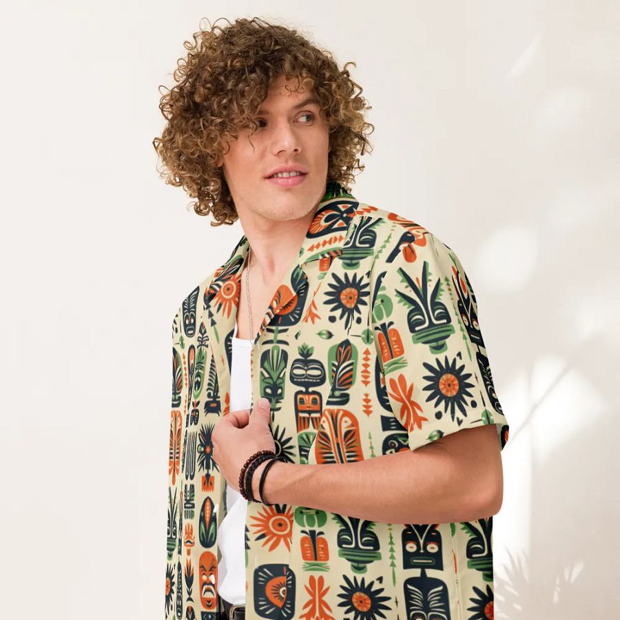 Retro Tiki Pattern Hawaiian Shirt product image (5)