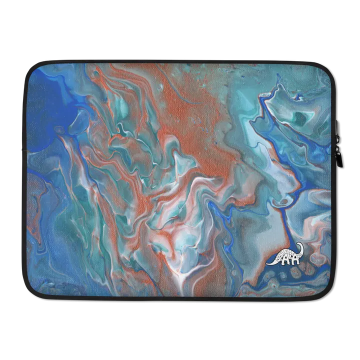 Metallic Orange Fluid Acrylic Laptop Sleeve product image (2)