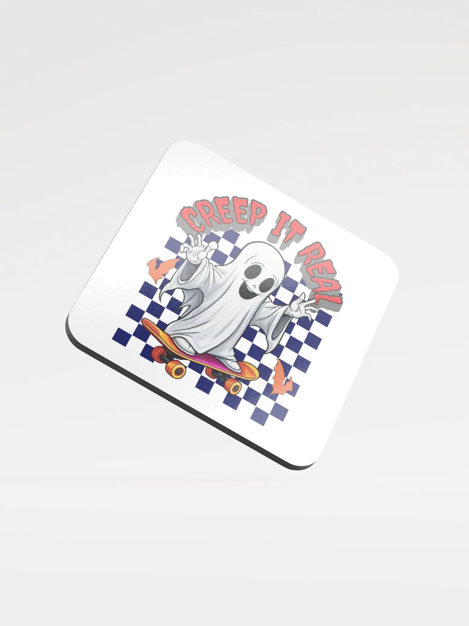 Creep It Real Spooky Skater Ghost Cork Coaster product image (2)