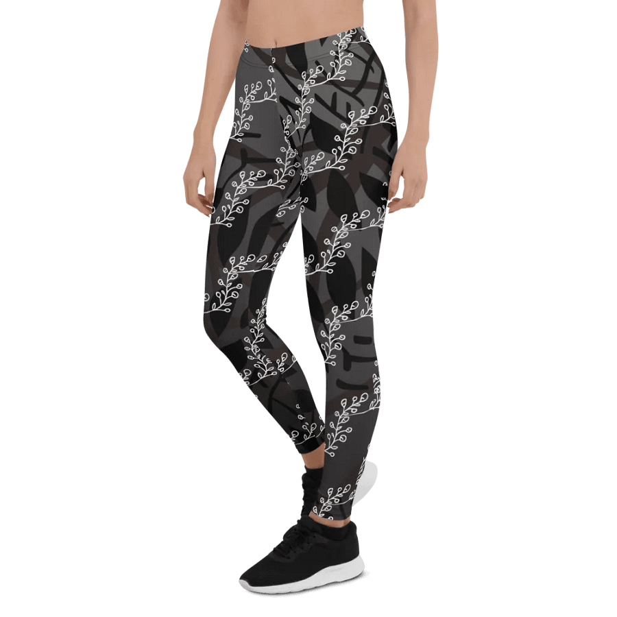 JoBeth Designed- Black Leaves🍃Adult Leggings👖 product image (6)