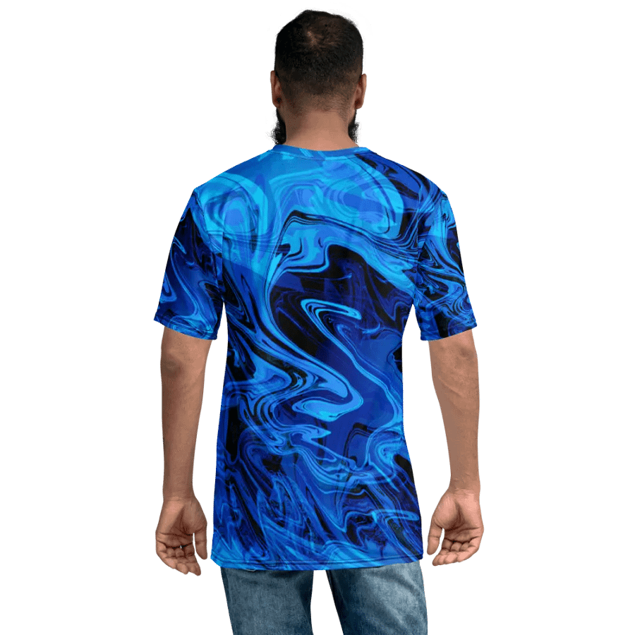 Blue and Black Swarm Pattern Urban Design T-Shirt product image (8)