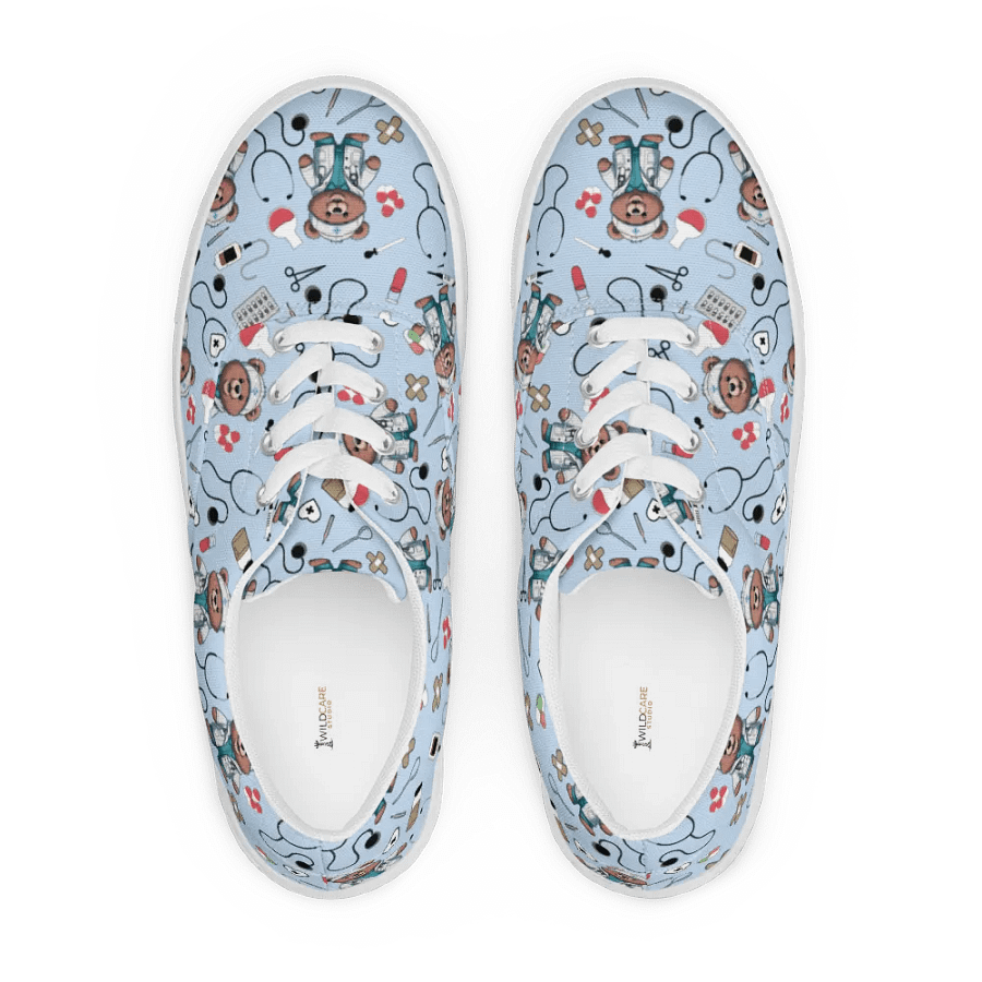 Cute Medical Bears Lace-up Canvas Shoes (Blue) product image (5)