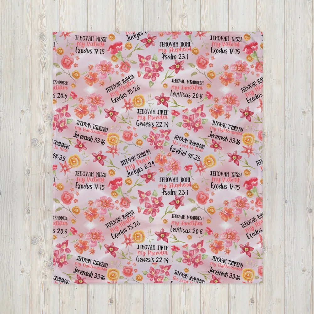 Pink Floral Names Of God Blanket product image (6)