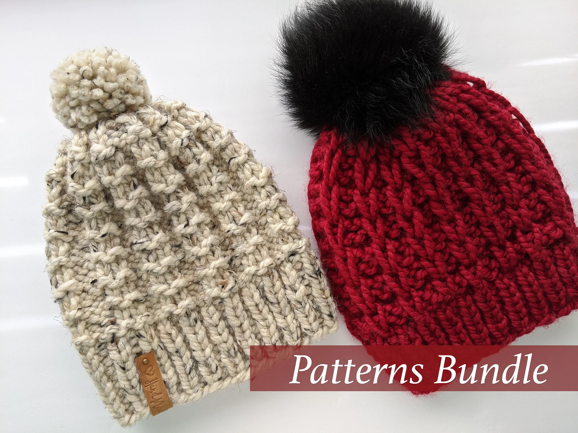 Bumpy Road & Chain Link Knit Hat Patterns Bundle product image (5)
