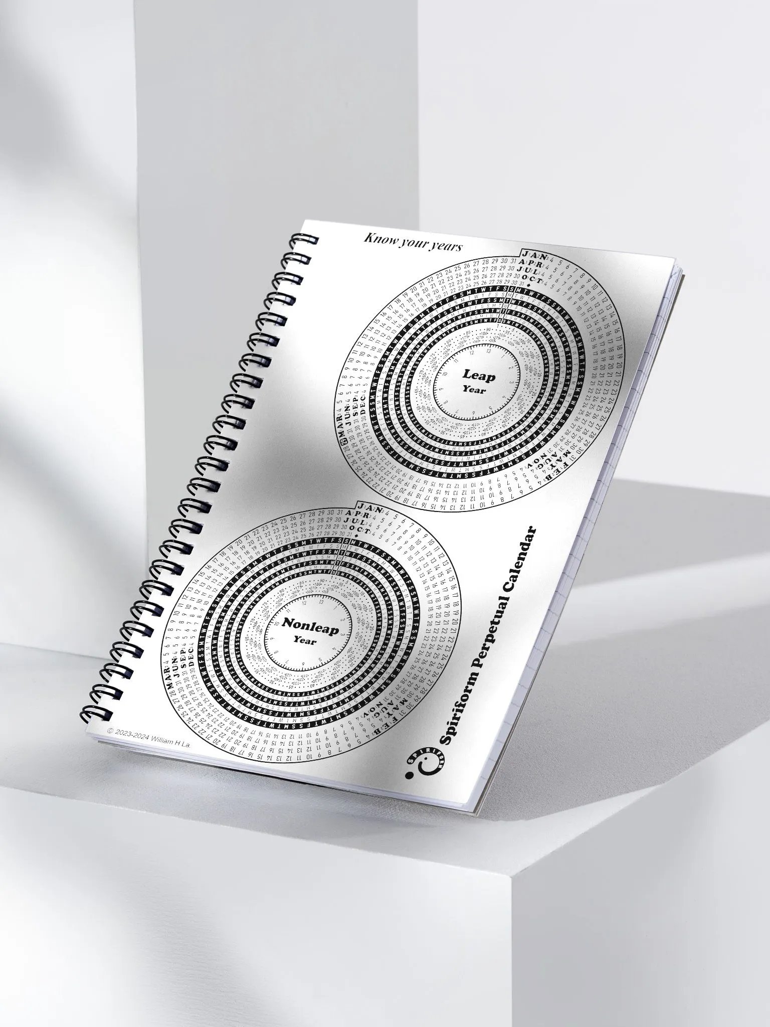Spiriform Perpetual Calendar Spiral Notebook 5.5