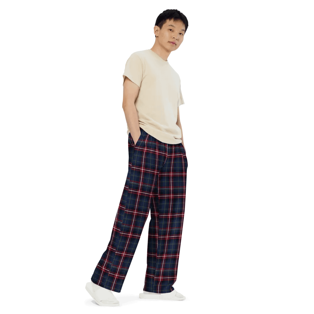 Red/Navy Plaid Unisex Lounge Pants product image (1)