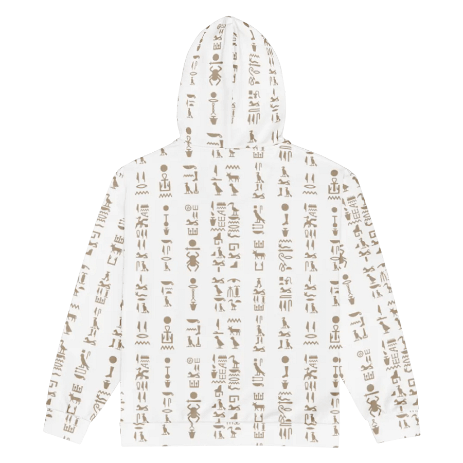 Isis White Hieroglyphs Detail Unisex Zip Hoodie product image (2)