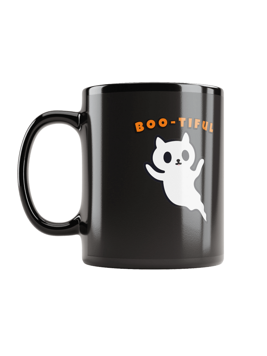 Boo-tiful Cat Ghost Black Mug product image (3)