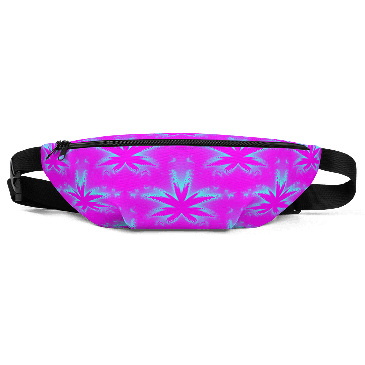 Cannabis Leaf 420 Fanny Pack, Weed Pattern Pink Blue Bag, Stoner Fashion Accessory product image (1)