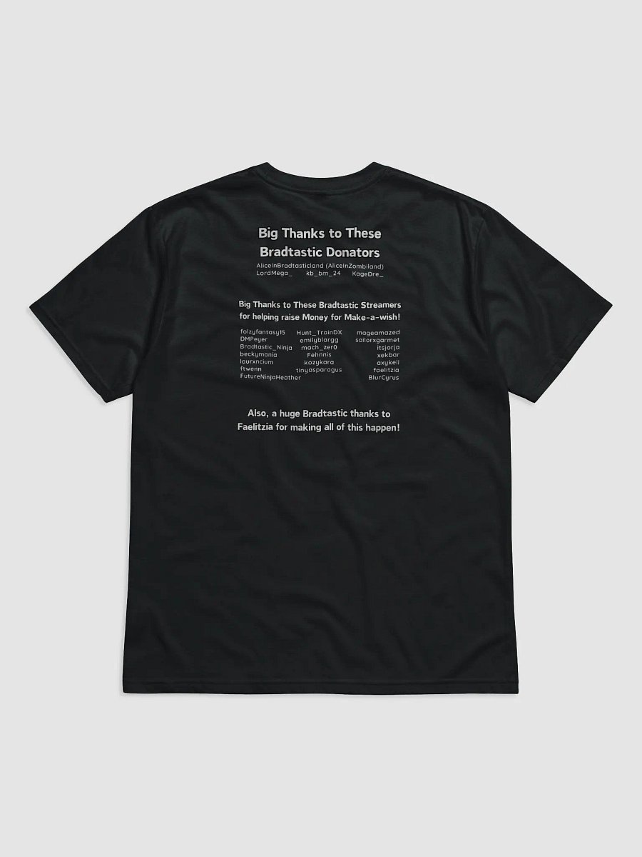 Make-a-wish 2023 Bradtastic Thanks t-shirt - 3 Years on Twitch Edition product image (2)