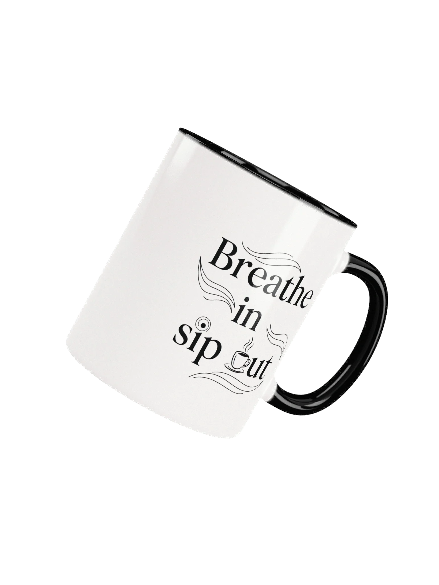 Breathe In Sip Out Mug –Inspirational Ceramic Coffee Mug for Mindfulness & Relaxation product image (4)