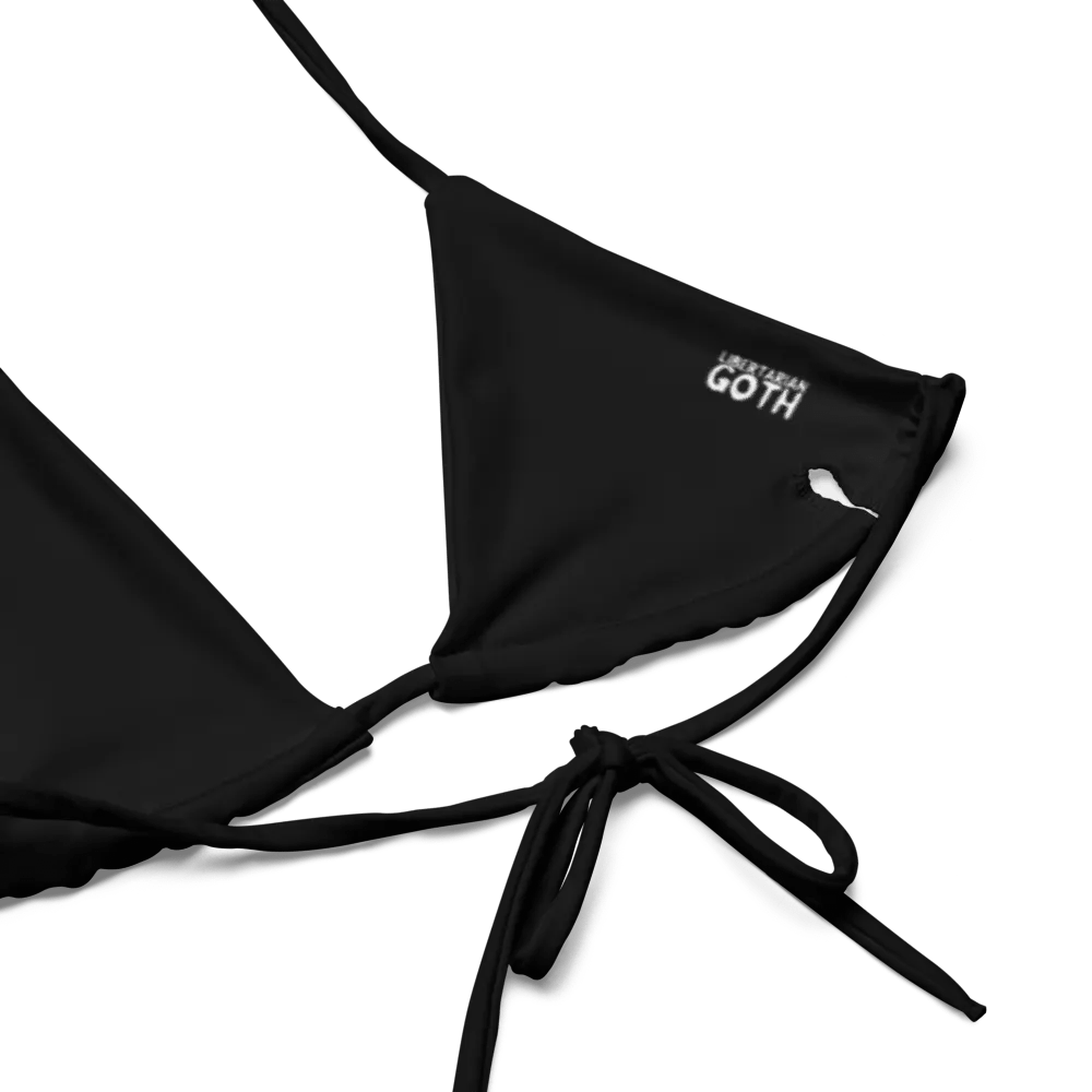 Distressed Red and Black Americana String Bikini product image (5)