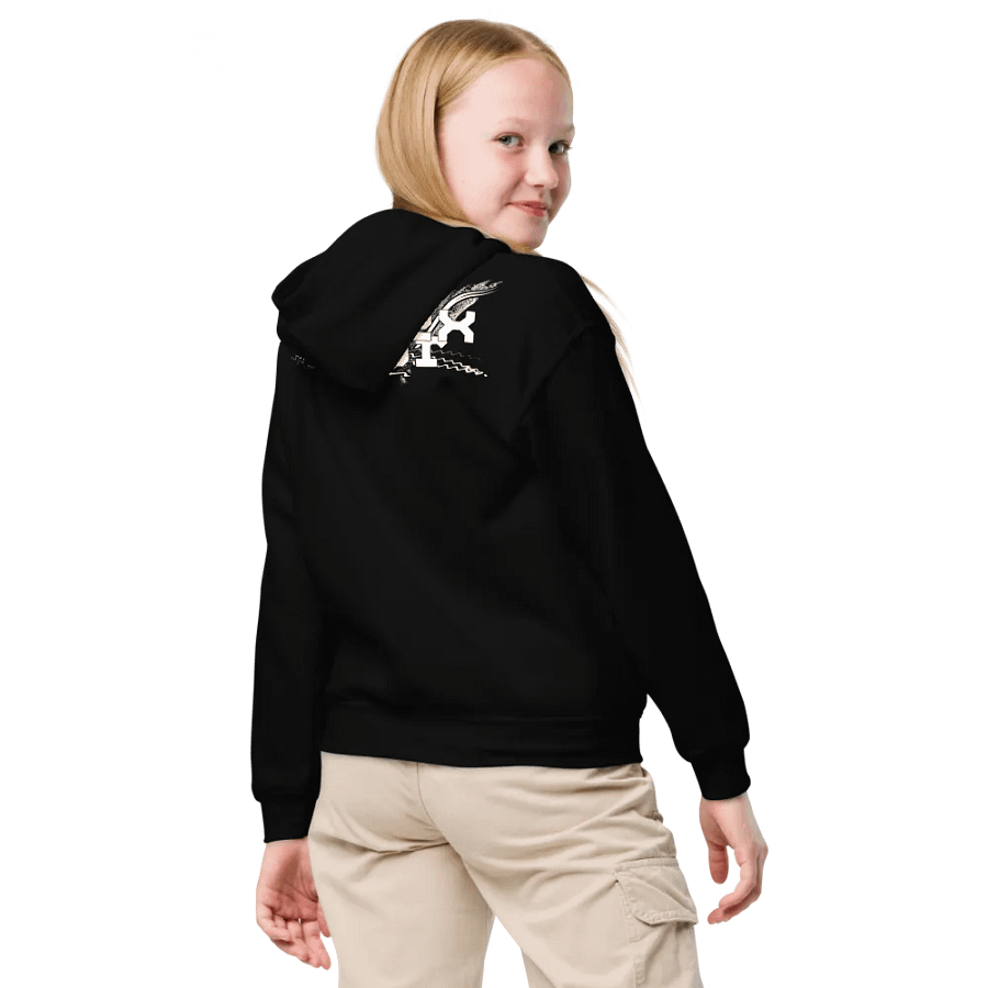 Youth Heavy Blend Hoodie - Embroidered - White HApex Gear White Logo product image (4)