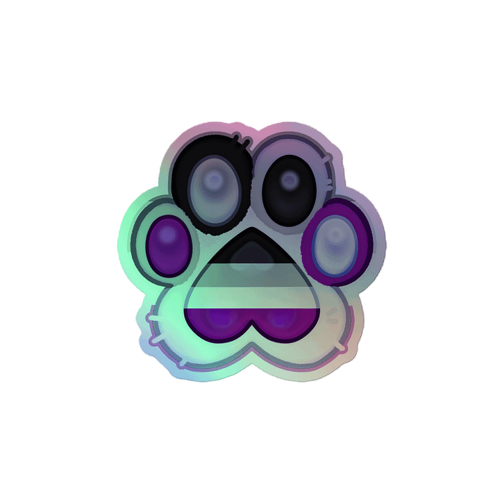 Asexual Pride Paw Print Holographic Kiss Cut Sticker product image (2)