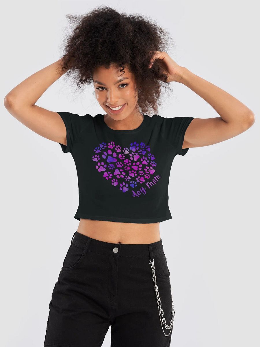 Baby Tee Dog Mom Dog Paws Heart Crop Tee T-Shirt product image (1)