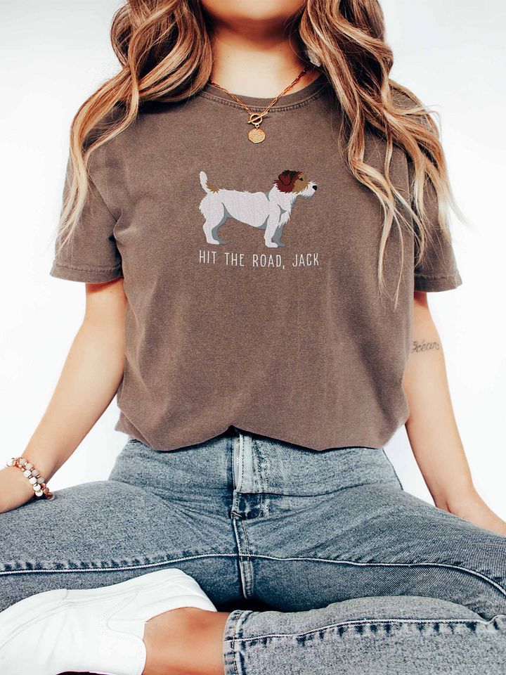 Hit the Road, Jack T-Shirt(Embroidered) of a Jack Russell Terrier(Sable, Rough Coat) product image (2)