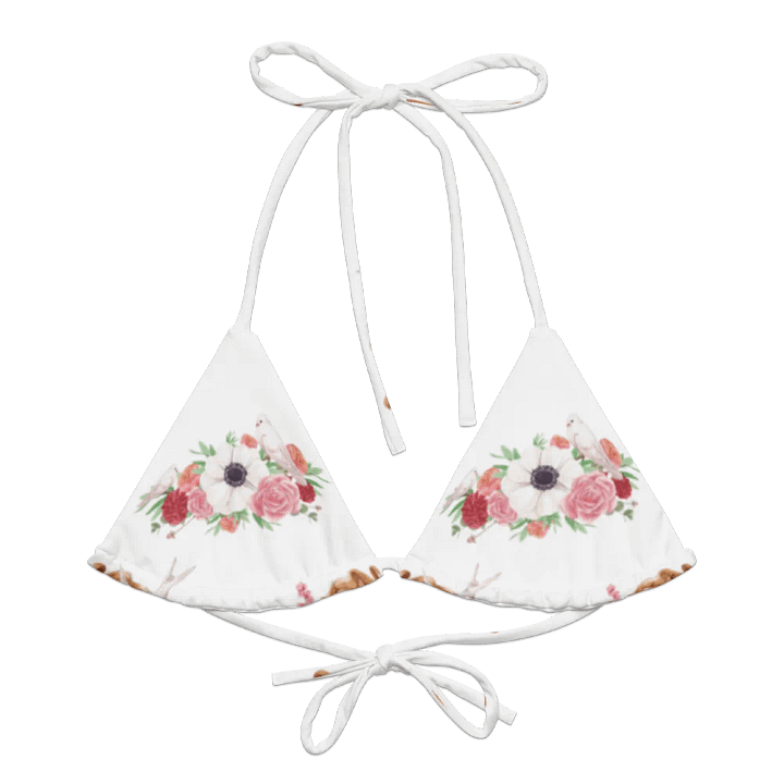 Watercolour Floral Pattern String Bikini Top - v3 product image (2)