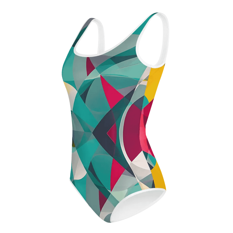 Abstract Lithographic Pattern Design Youth One Piece Swimsuit - V9 product image (4)