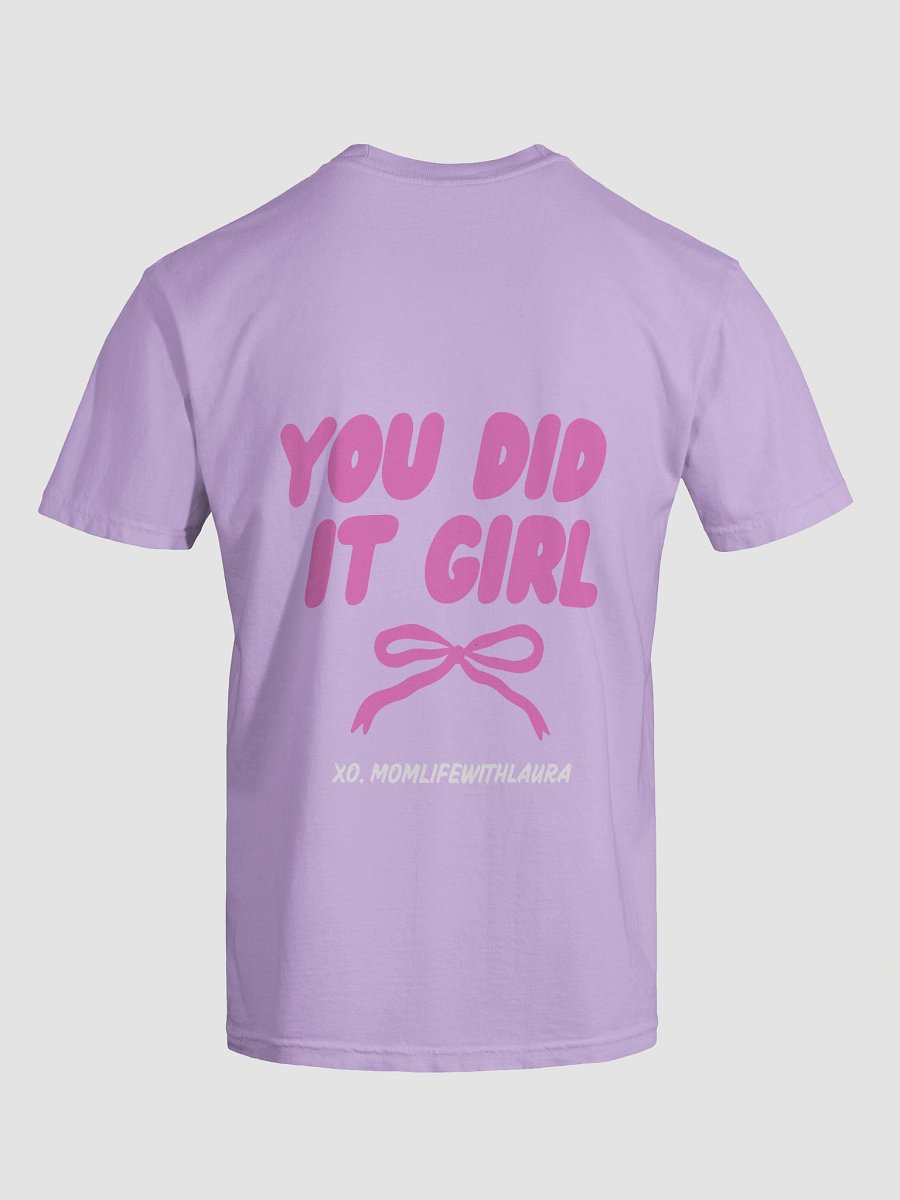 You Did it Girl Bow Comfort Colors Tee - Hot Pink/Orchid product image (6)