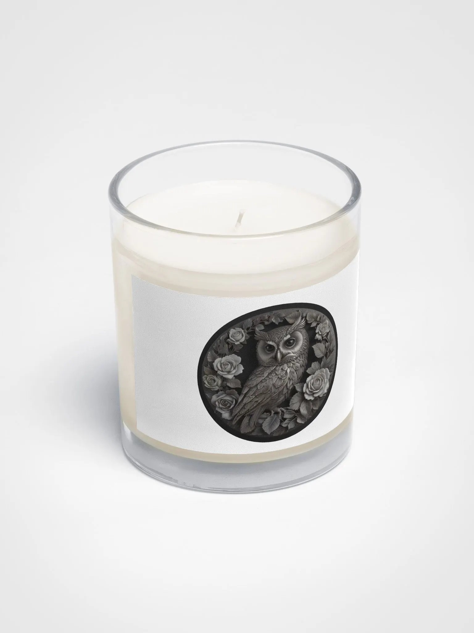 Whimsical Owl and Rose Soy Wax Candle product image (2)