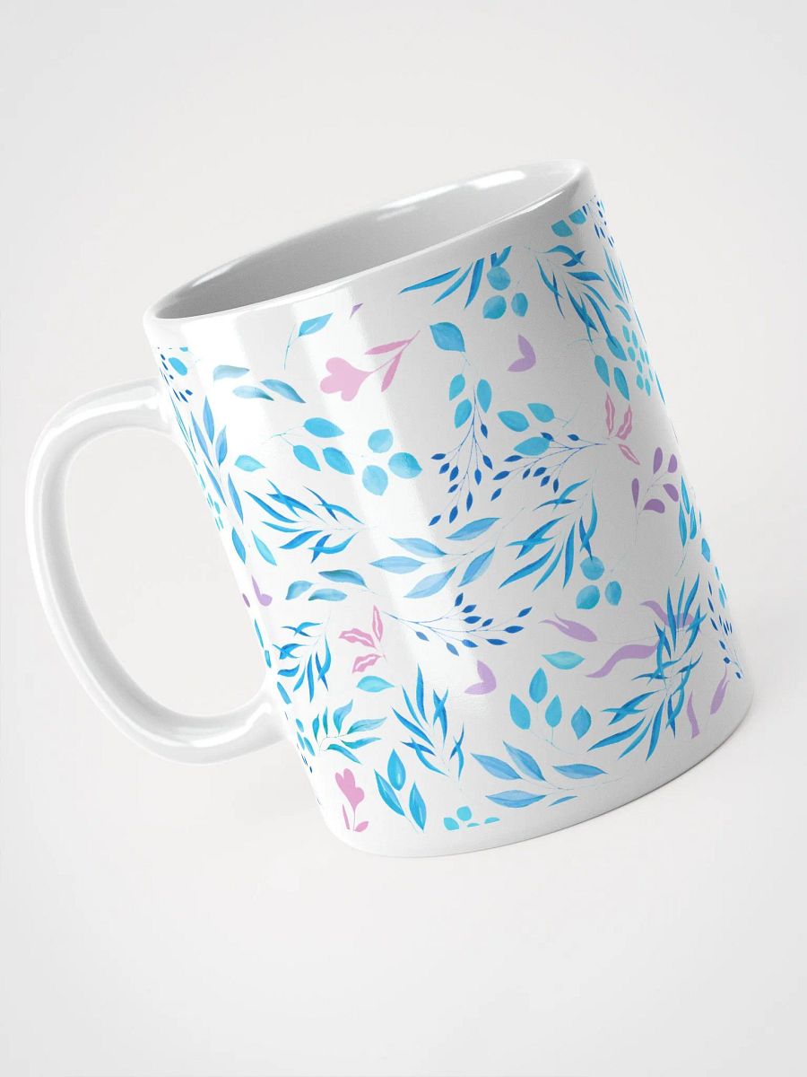 Blue And Purple Leaves Artistic Design White Mug product image (9)