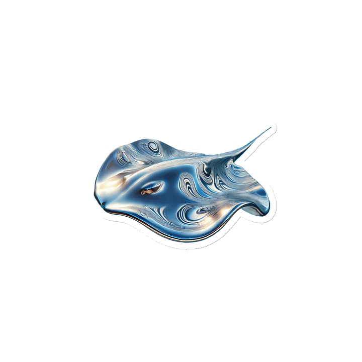 Liquid Metal Stingray Die-Cut Magnet product image (2)