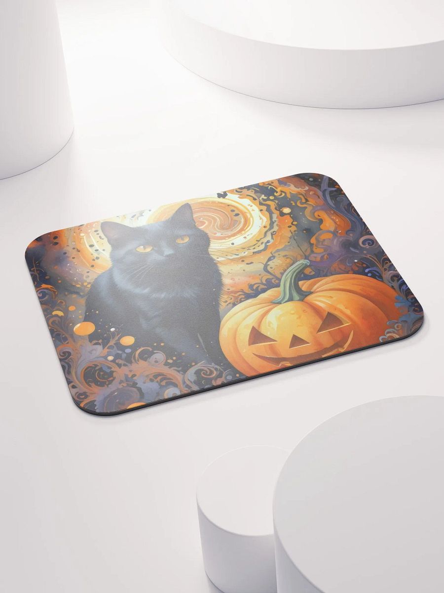 Whimsical Cat and Pumpkin Mouse Pad product image (5)