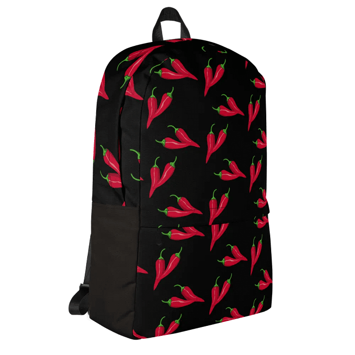 Spicy Jalapeno peppers on black - backpack product image (1)
