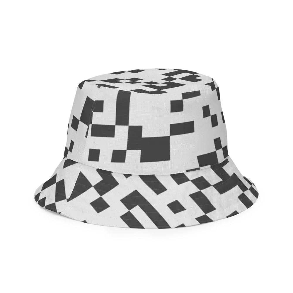 Pixelated Monochrome Reversible Bucket Hat product image (3)