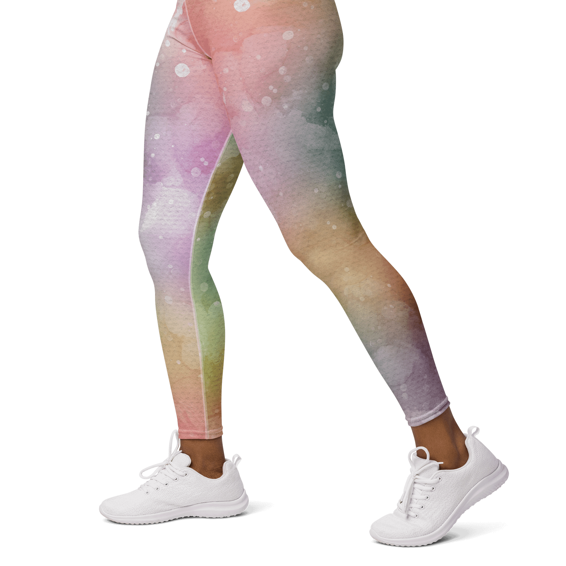 Galactic Glow High-Waist Leggings - Rainbow Nebula product image (3)