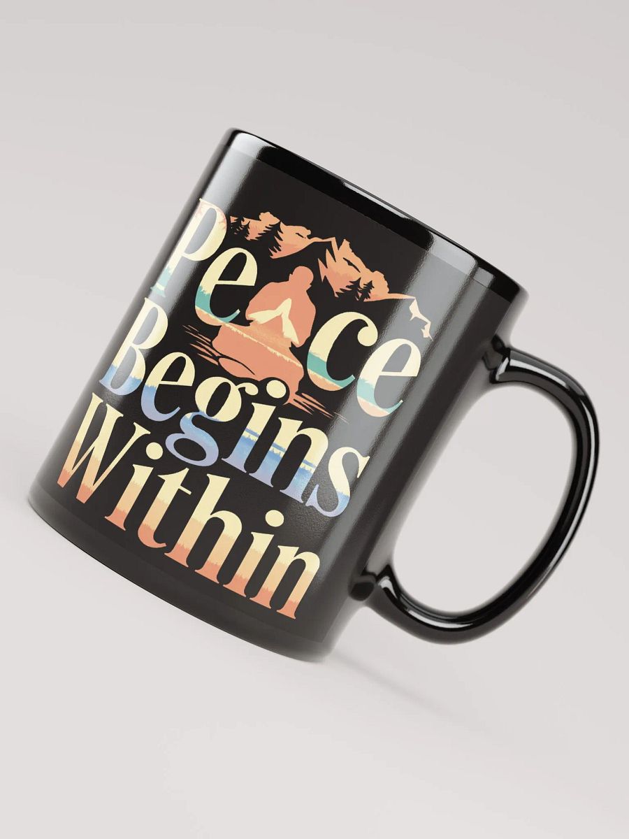 "Peace Begins Within" #Motivational Glossy Black Mug product image (4)