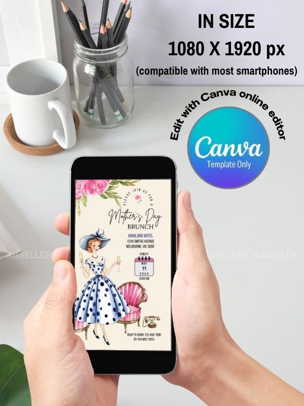 Mother's Day Brunch Invitation Bundle - Lady With Champagne product image (7)