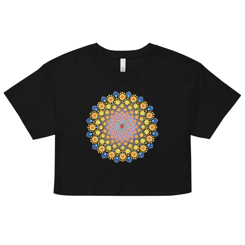 Orange Sunflower Mandala Women's Crop Top product image (5)