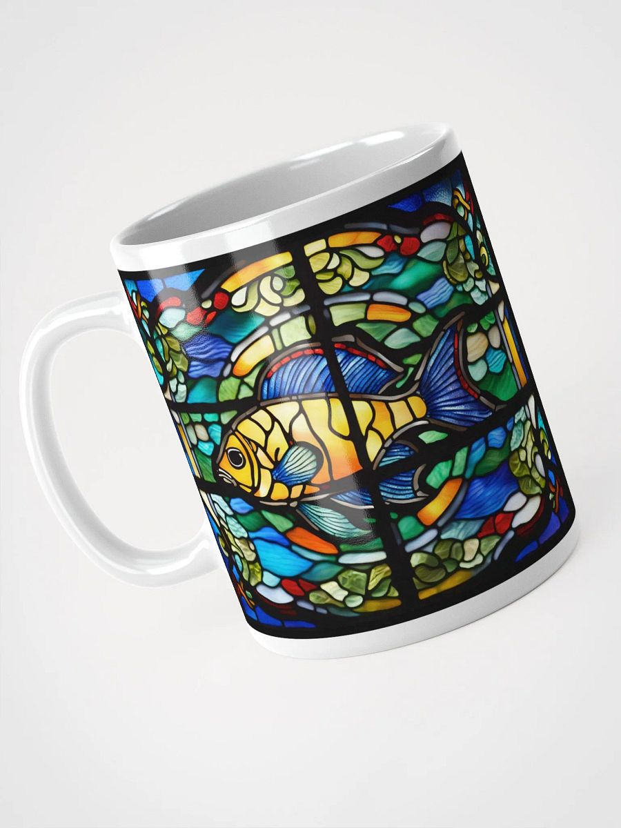 #002 - Yellow Blue Parrot Fish Stained Glass Mug product image (6)