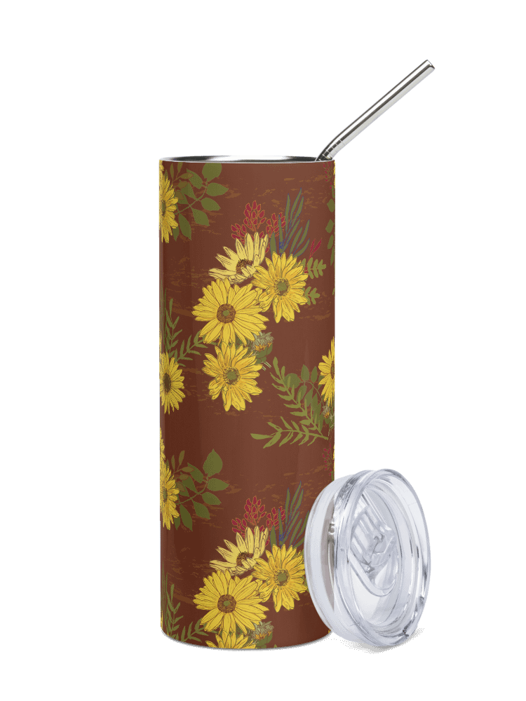 Helianthus Sunfllower 20-ounce Stainless Steel Tumbler with Straw - Red product image (5)