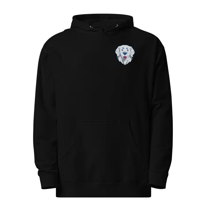 Smiling White Golden Retriever Pup Midweight Embroidered Hoodie product image (1)