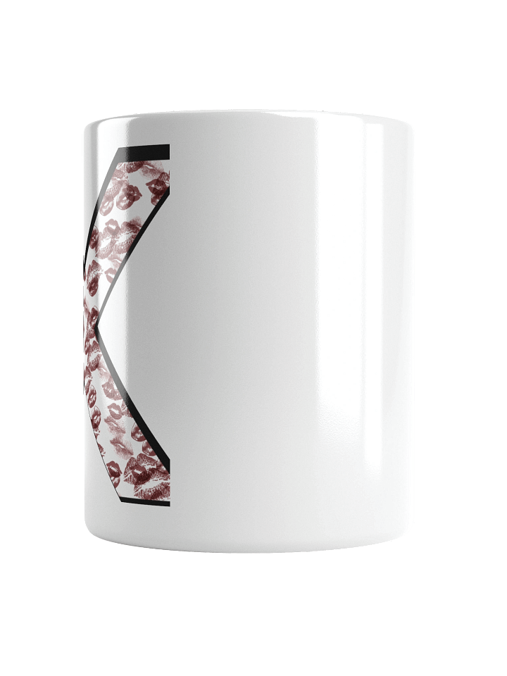 White X Burgundy Lipstick Kisses | Glossy White Mug product image (2)