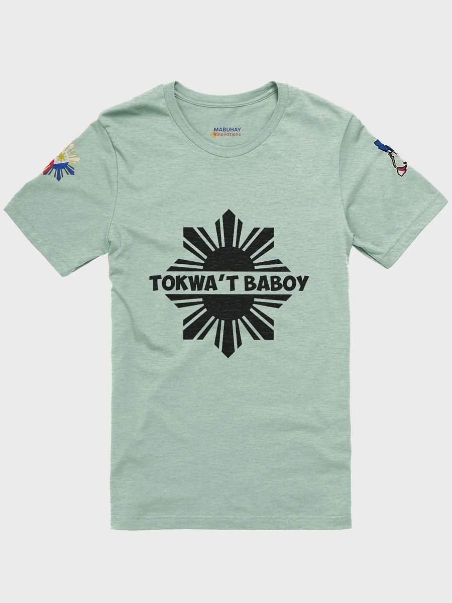 Tokwa't Baboy WHITE TEE (Black Logo), Pork Tofu Philippines Cuisine, Filipino Foodie, Short Sleeve + Shoulder Patches, Light Tones T-Shirt product image (9)