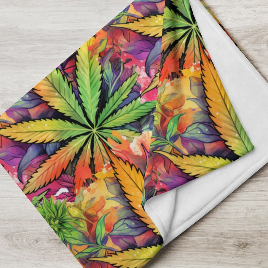 Psychedelic Cannabis Dream Throw Blanket product image (5)