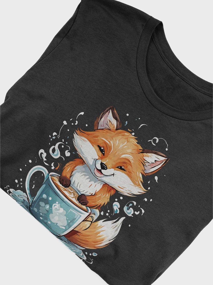 Coffee Addict Funny T-Shirt - Cute Fox Holding Coffee Cup - Perfect for Coffee Lovers product image (5)