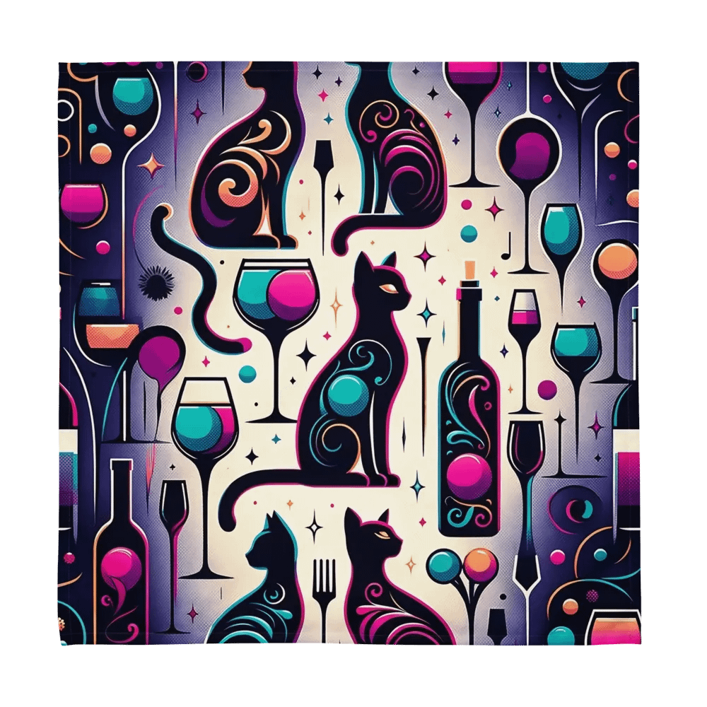 Cloth Napkin Set (4): Cats and Wine product image (1)