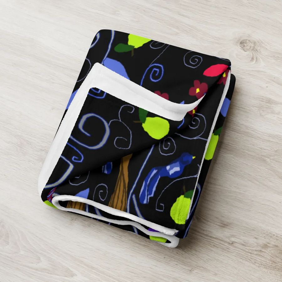 Birds and Scrolls Throw Blanket product image (18)