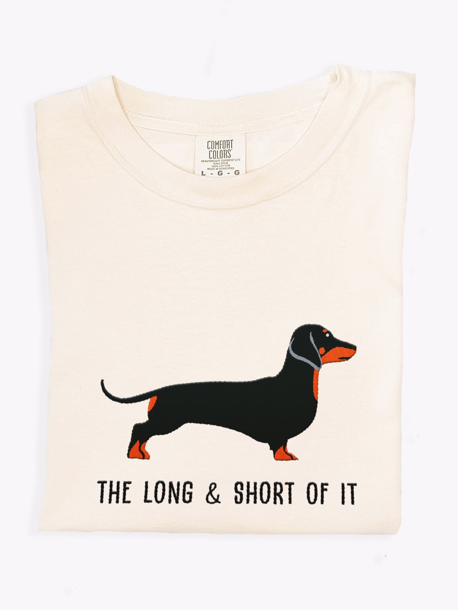 The Long and Short of It T-Shirt(Embroidered) of a Dachshund product image (1)