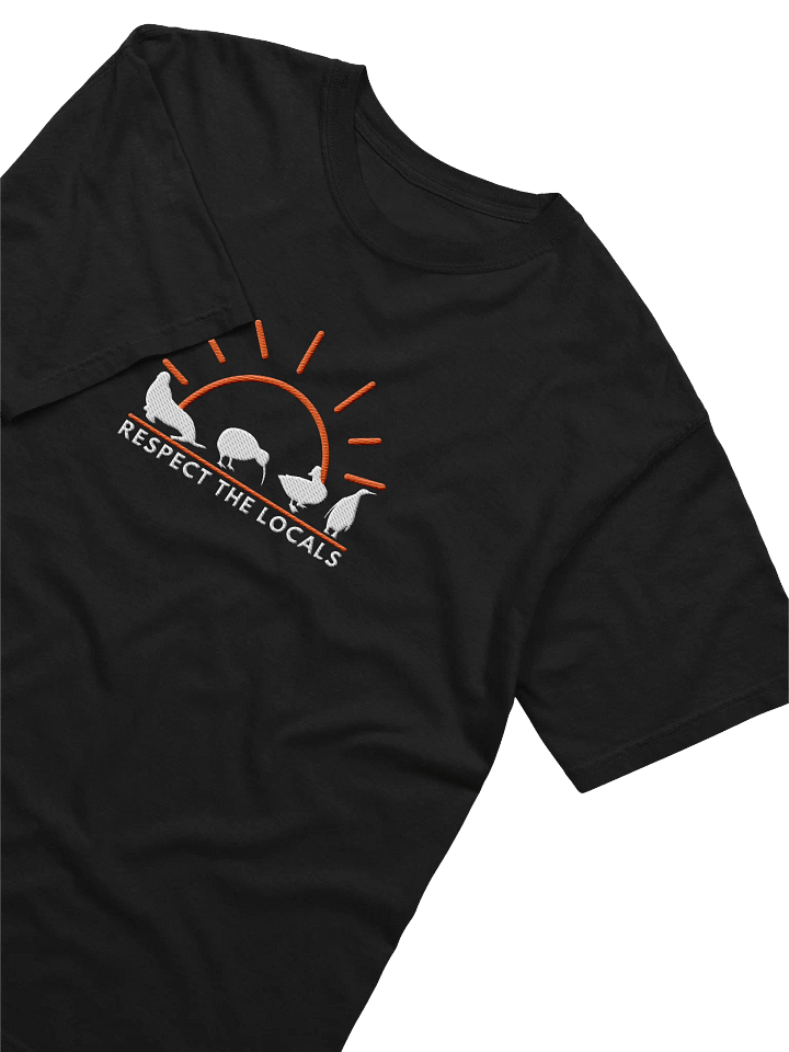 Respect The Locals Embroidered T-Shirt, New Zealand Wildlife Tee, Respect Local Wildlife Shirt, Nature Conservation Gift product image (2)