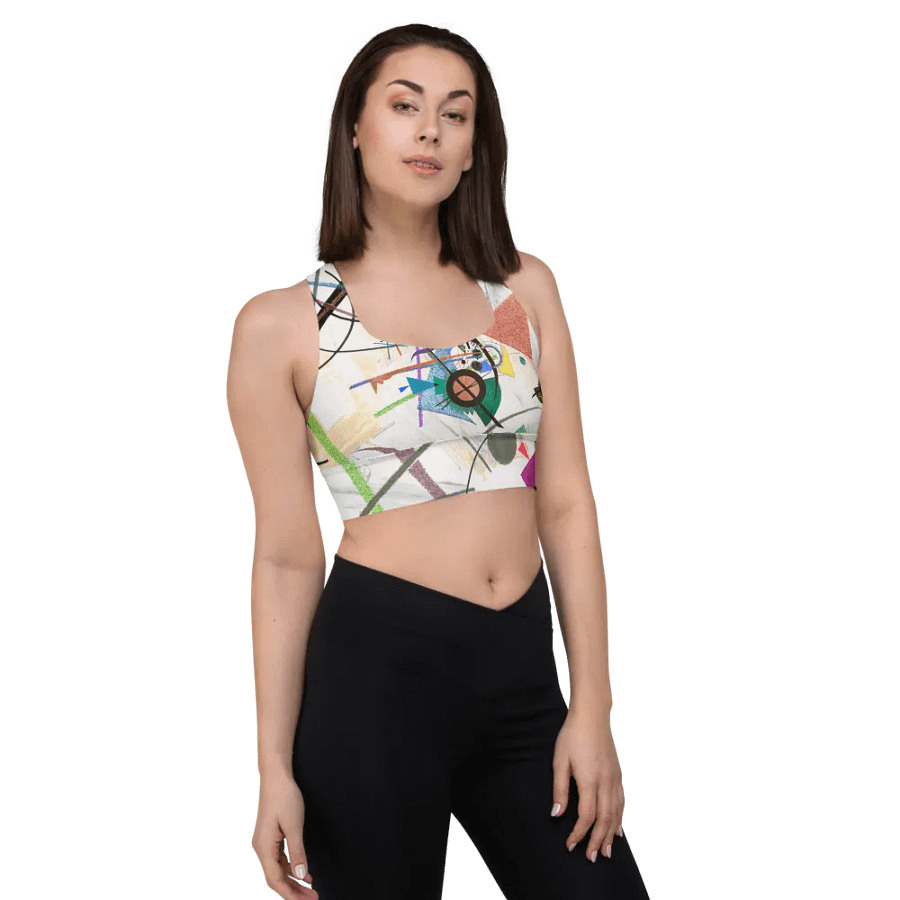 Abstract Lithographic Pattern Design Longline Sports Bra - V2 product image (12)