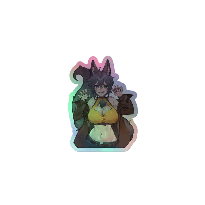 WolfcatRisi Rawr Holographic Sticker product image (1)