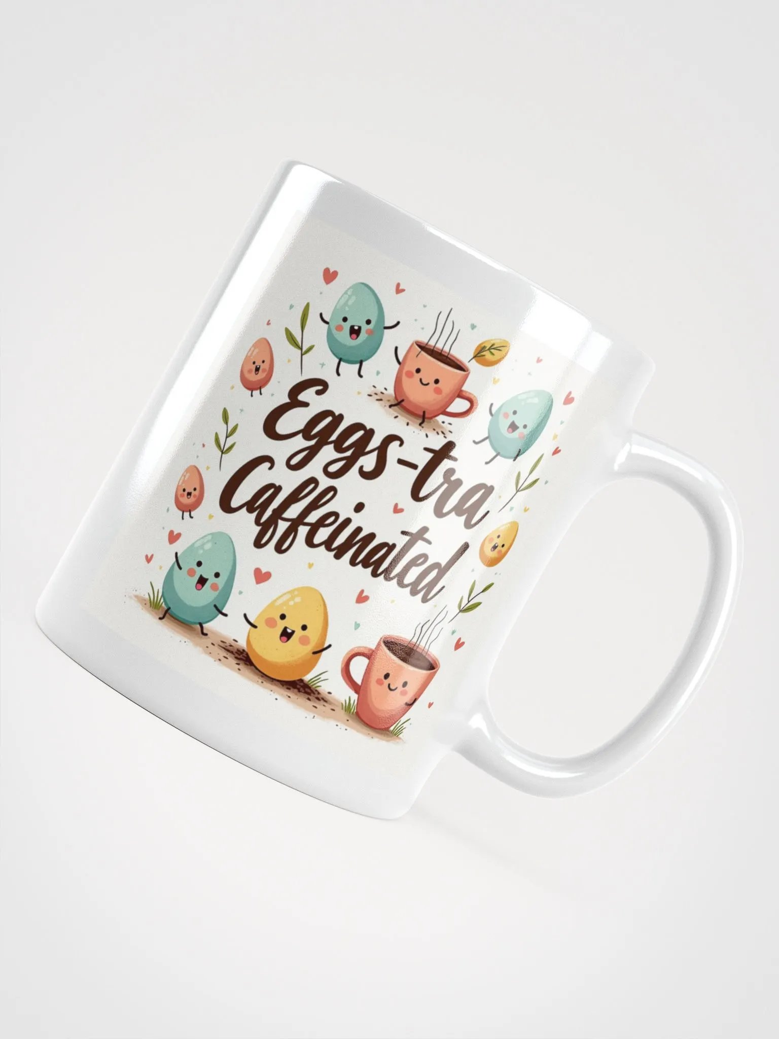 Eggs-tra Caffeinated White Glossy Mug product image (4)